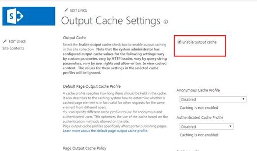 Enable Output Cache